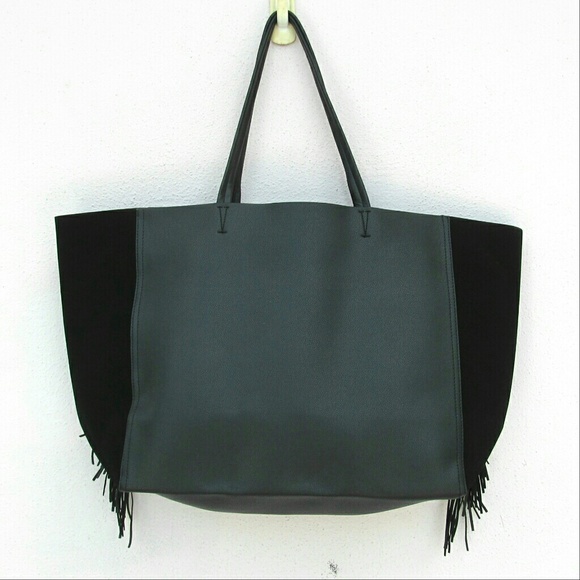 Victoria's Secret Black Fringe Tote Bag FIRM PRICE - Picture 5 of 8