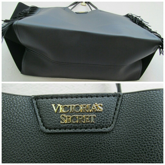 Victoria's Secret Black Fringe Tote Bag FIRM PRICE - Picture 6 of 8