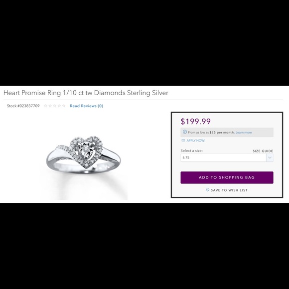 13 off Kay Jewelers Jewelry KAYS Diamond and Sterling Heart Promise