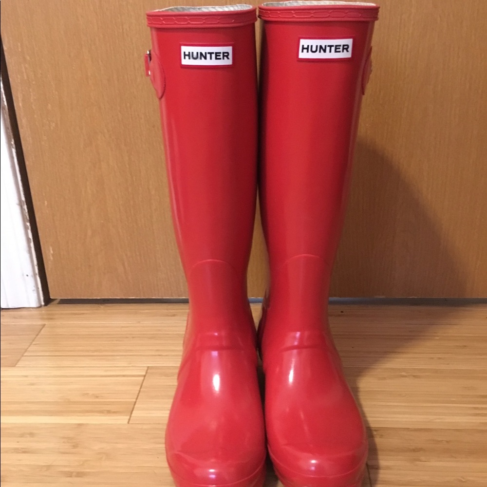 Red hunter boots