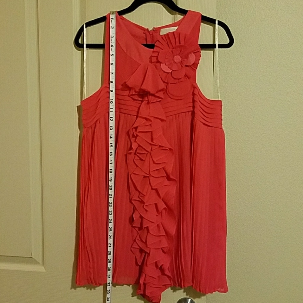 NWT Miss Me Couture Coral ruffled sleeveless Sz L