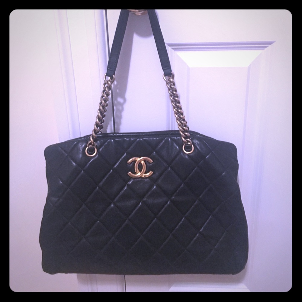 Black quilted Chanel bag