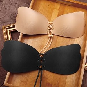 Sale!! 2x self adhesive sticky gel lace up bras