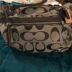 Coach grey/silver purse