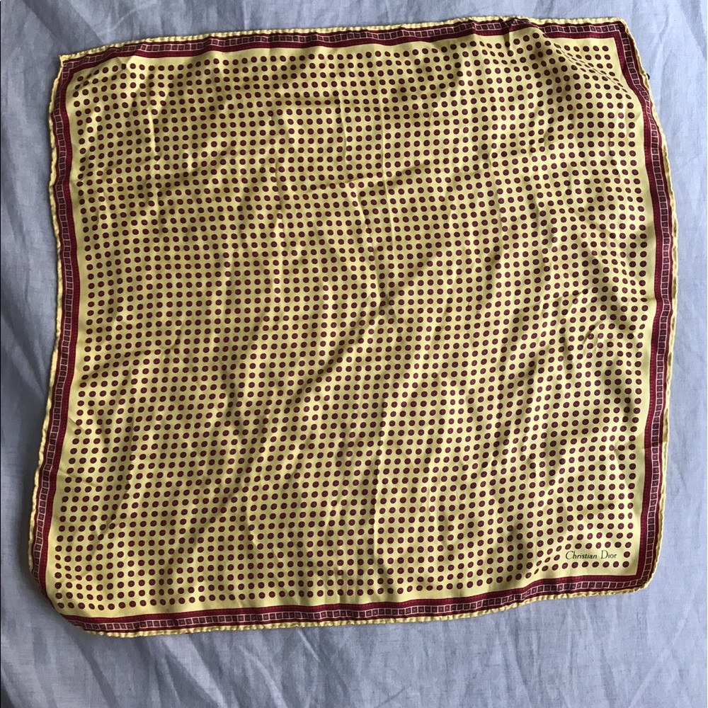 Vintage Silk Christian Dior pocket square.
