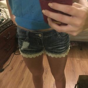 Blue jean shorts