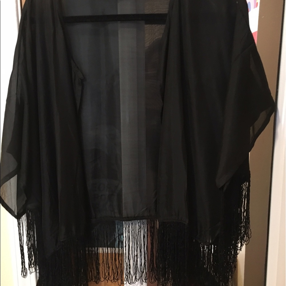 Earthbound fringed kimono