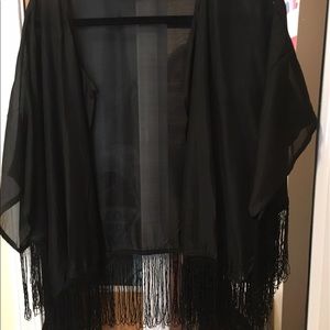 Earthbound fringed kimono