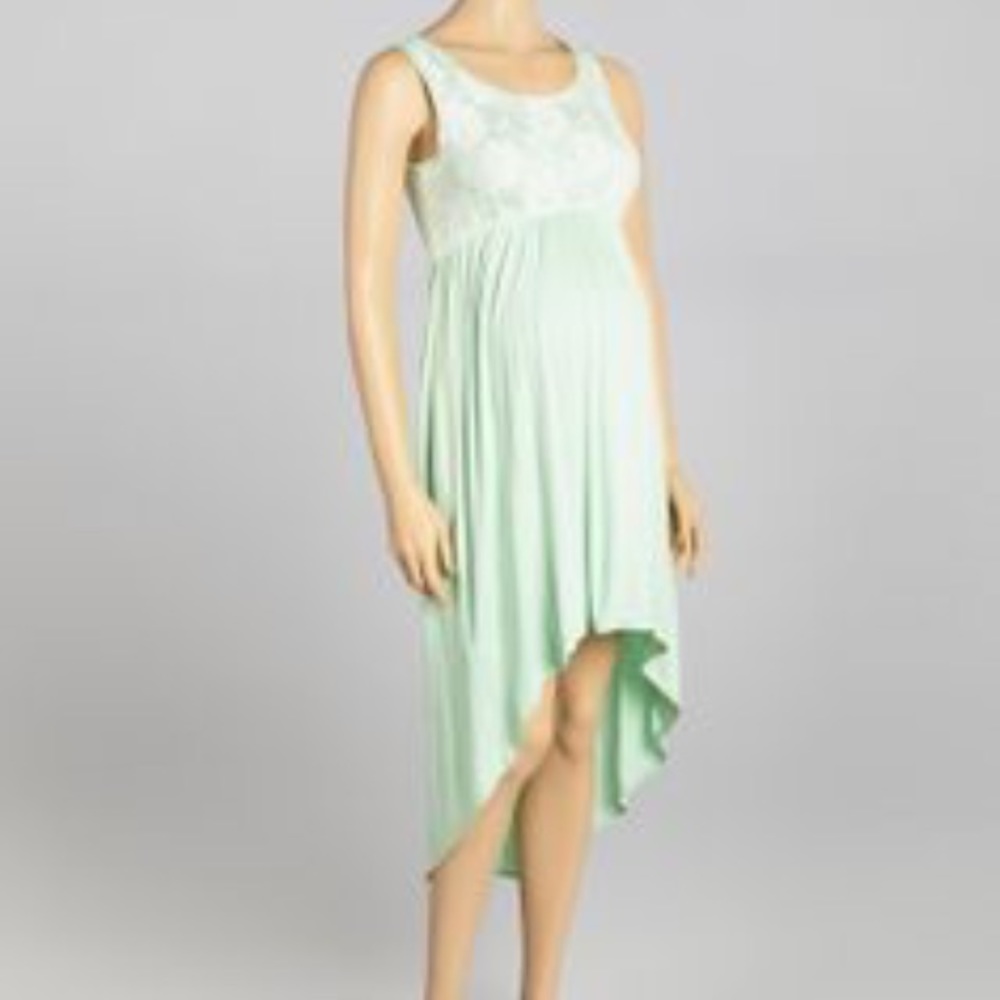 Mint dress with lace overlay
