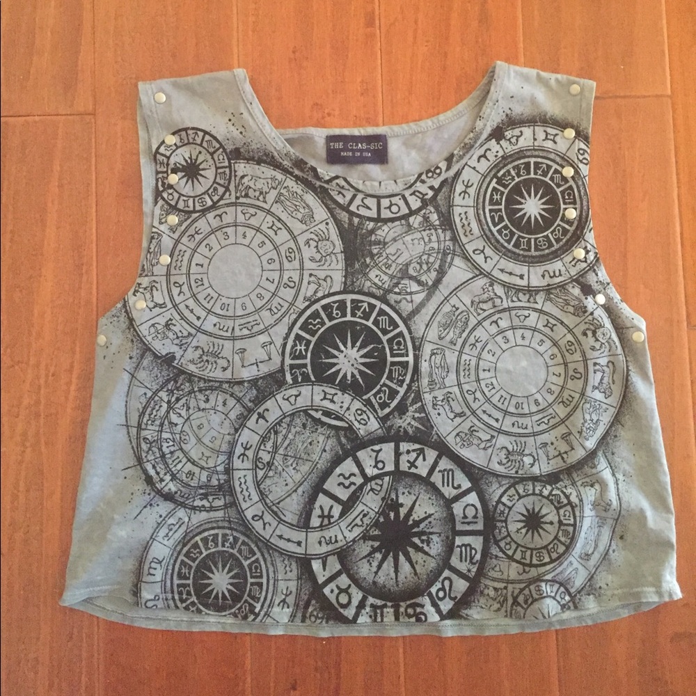 zodiac print tank / crop top