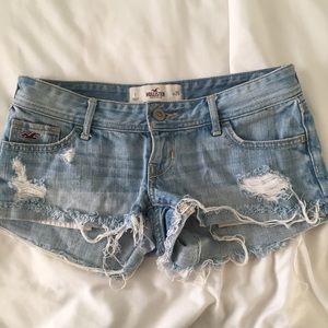 Light wash distressed Hollister shorts