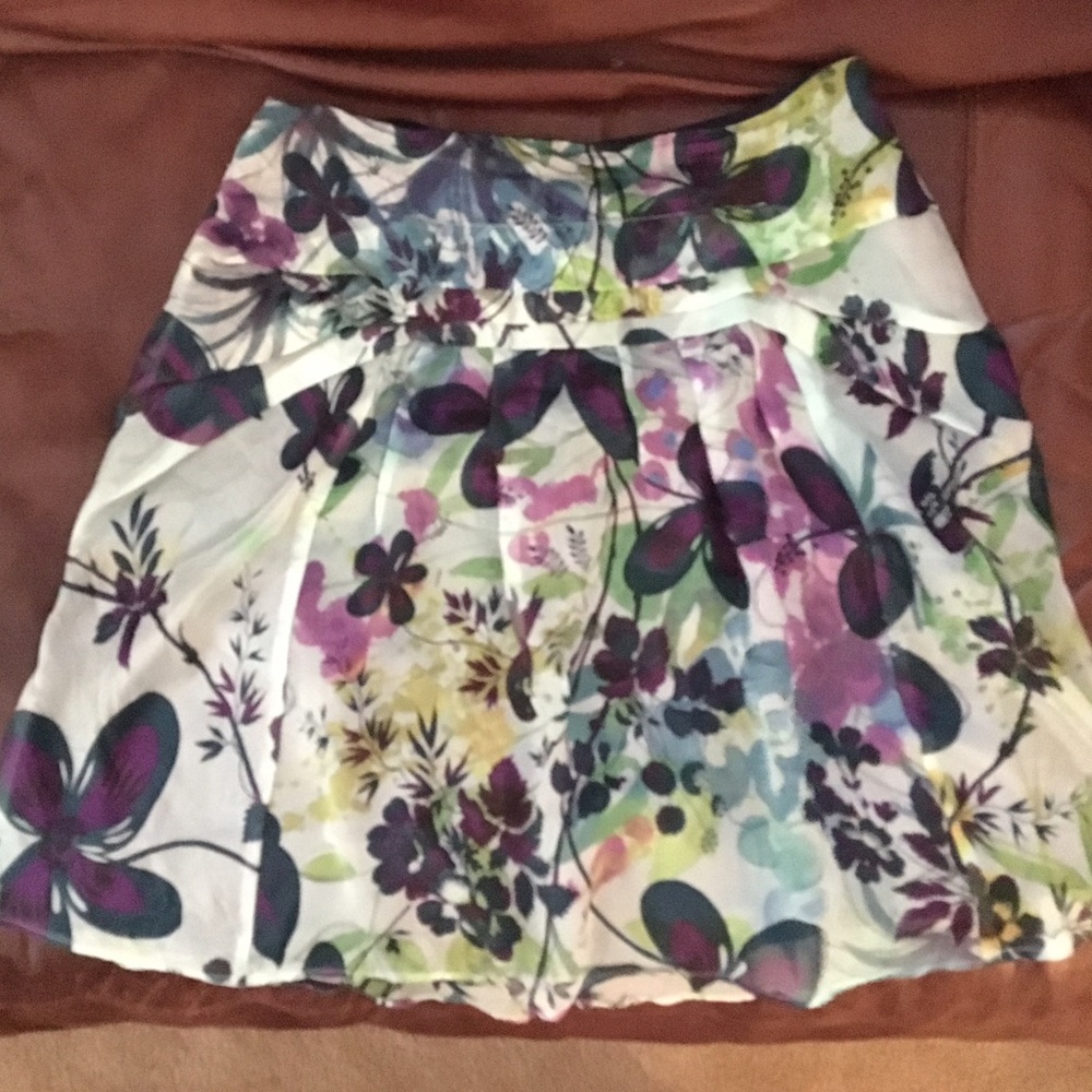 Anthropologie - Sheer Floral Skirt