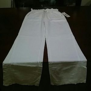 Roxy white linen pants