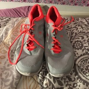 champion grey and pink sneakers