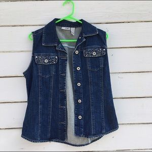 Denim Short Sleeve Vest