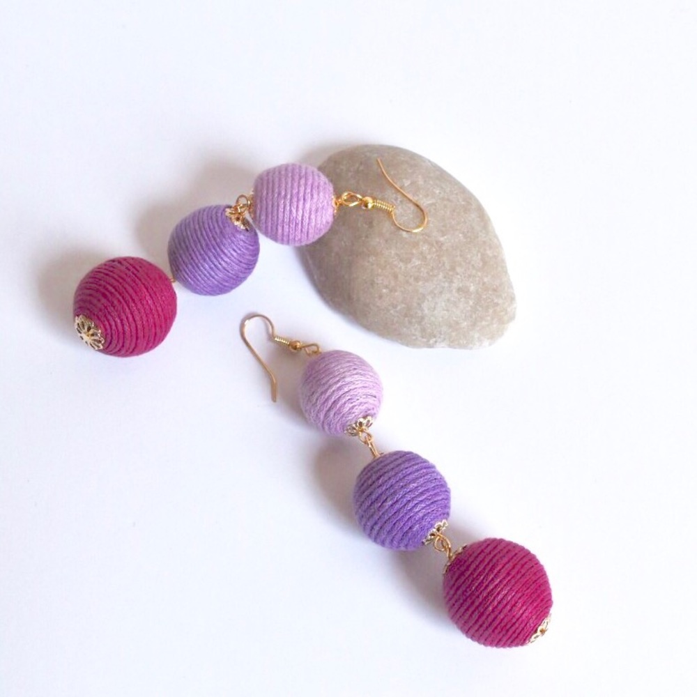 Purple Ombré Thread Bon Bon Earrings