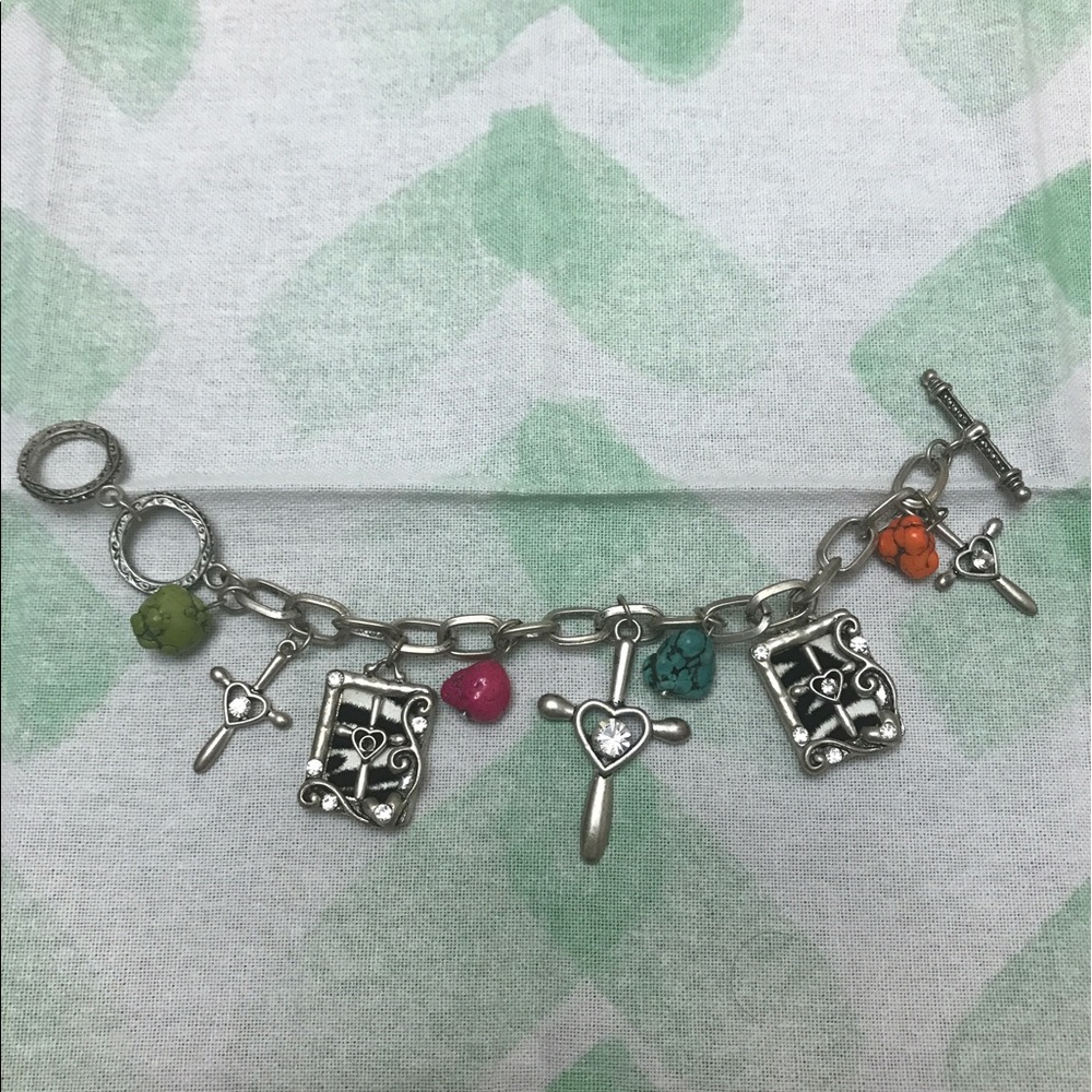 Boutique style country cross bright bracelet