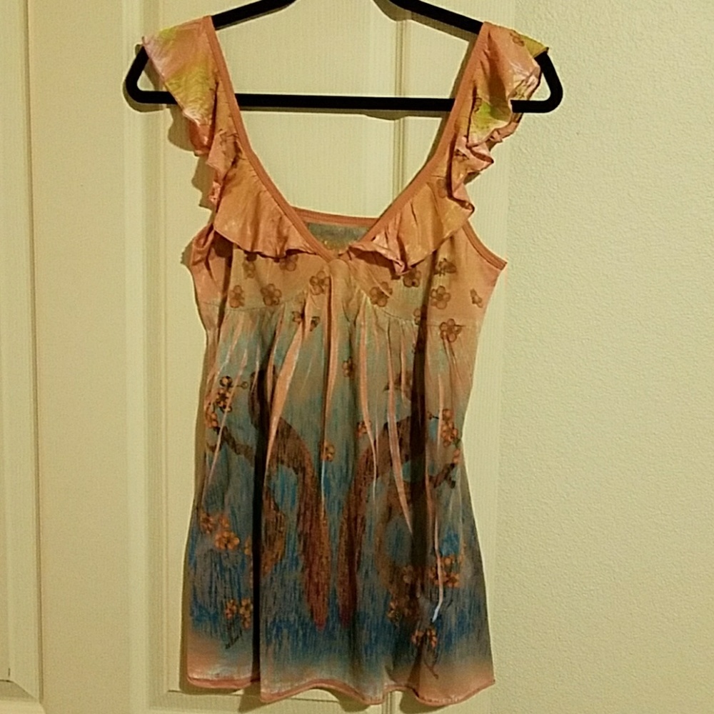 One-of-a-kind gorgeous tank amazing print Sz M