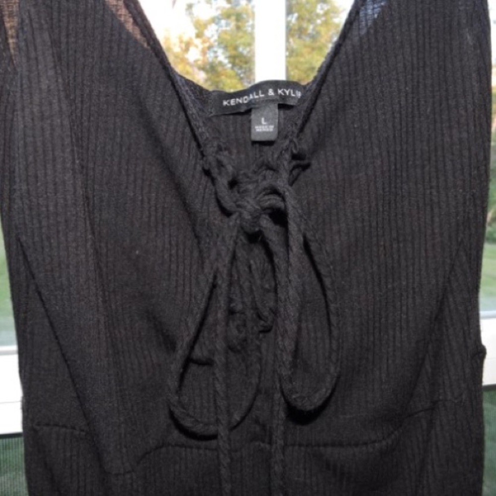 Kendall & Kylie black lace up bodysuit