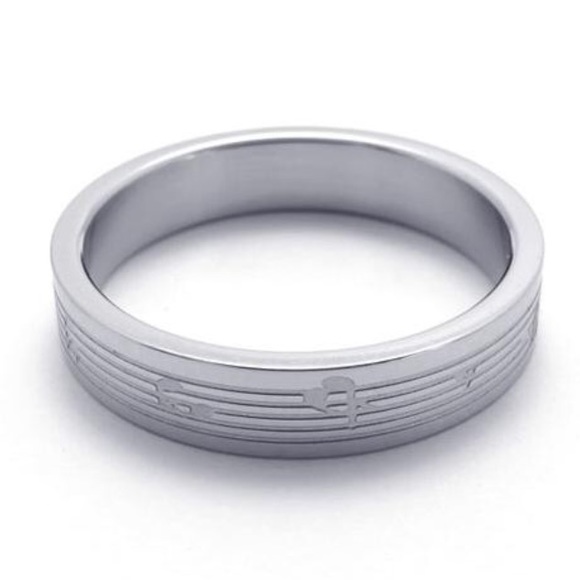 !! LAST ONE !! Stainless Steel Sheet Music Ring - Picture 2 of 6