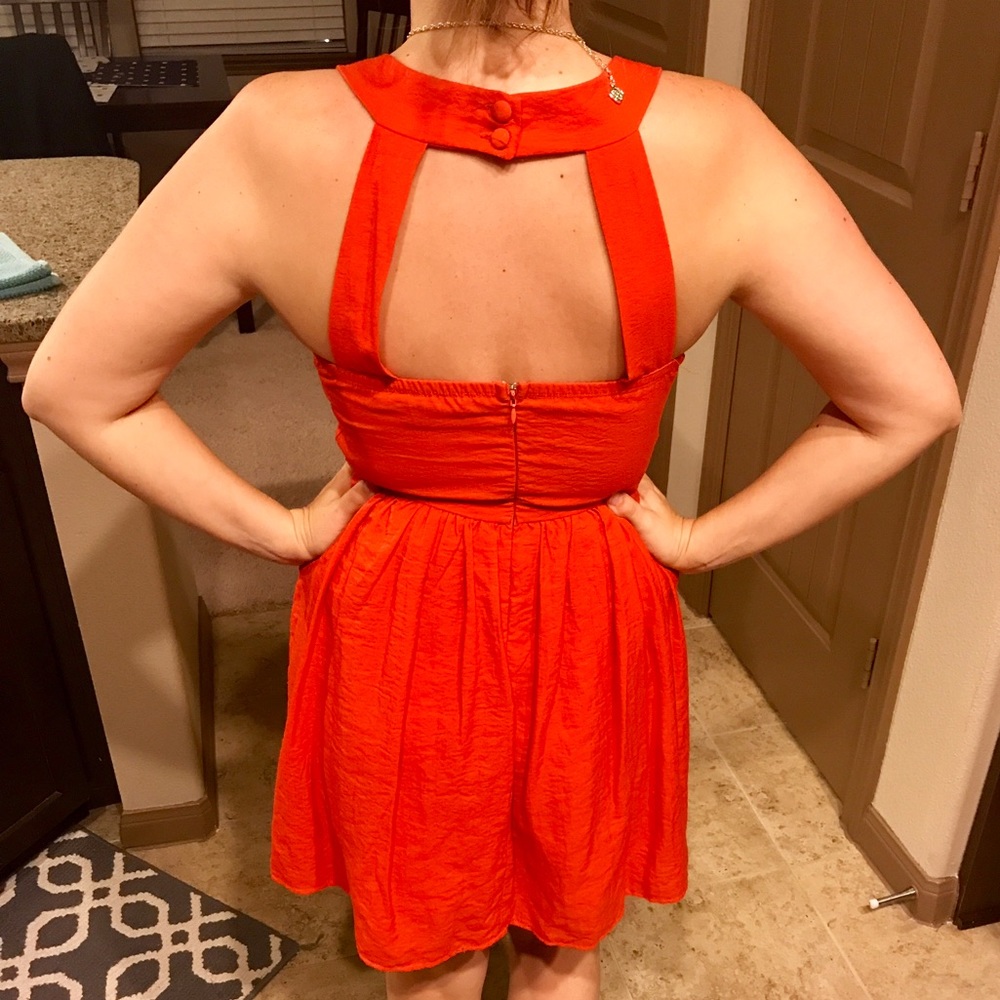 Orange/Red Open Back Dress