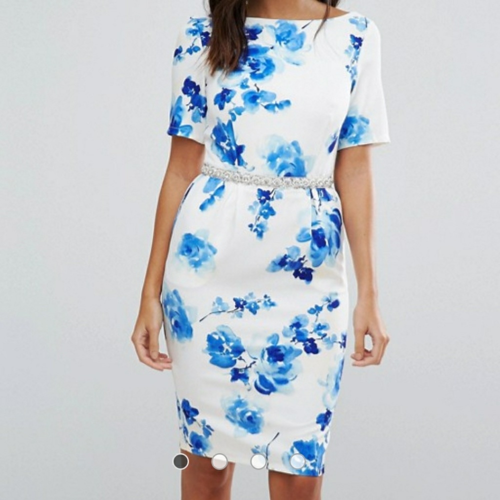 ASOS Blue Rose Print Dress