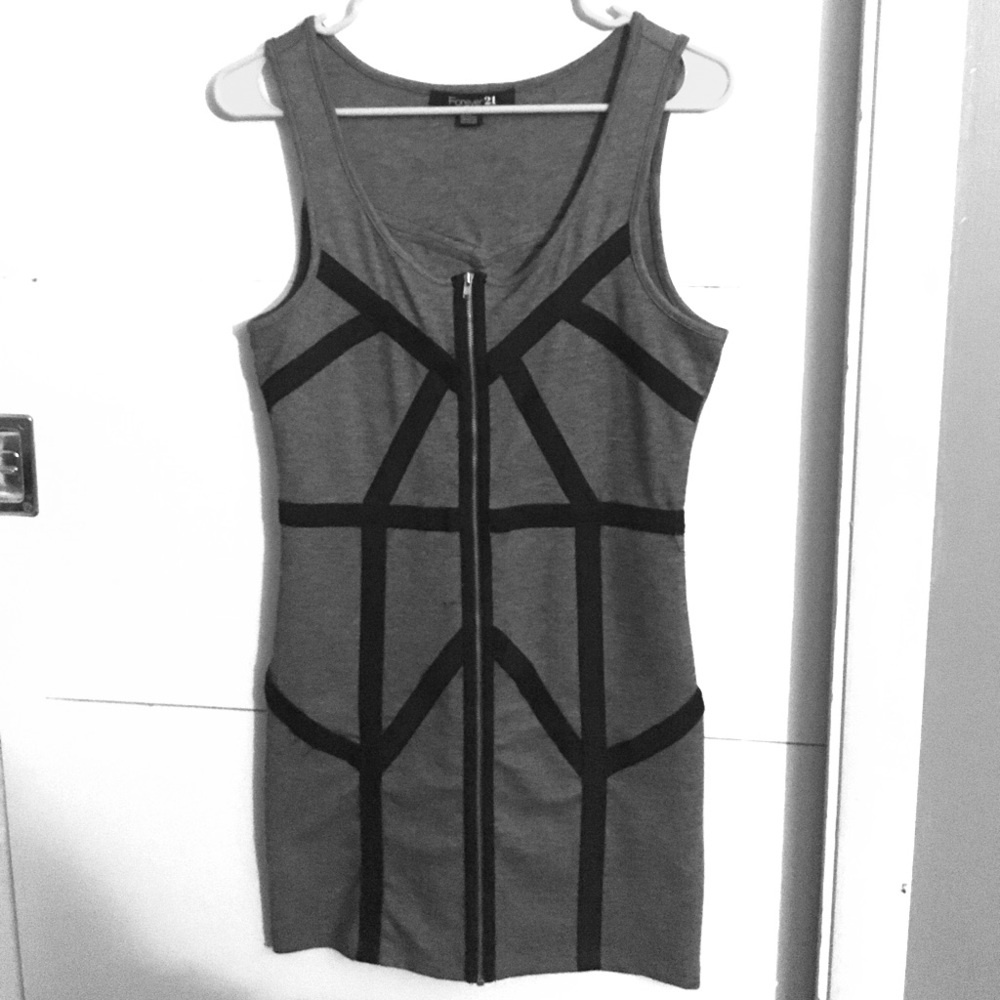 Fierce tight fitting zipper up mini dress