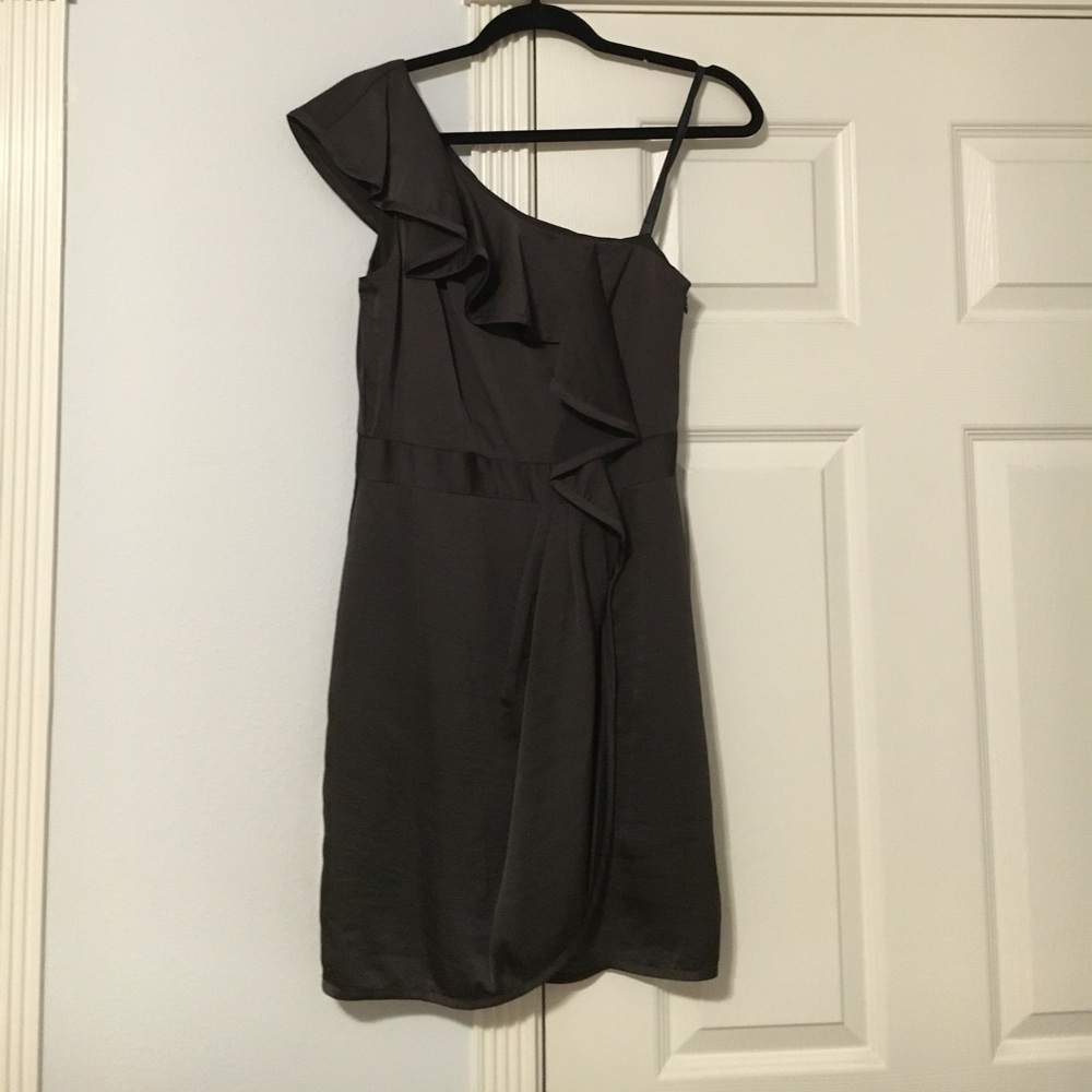 BCBG ruffle one shoulder dress
