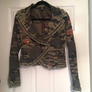 Cell with Camo print sequin mid blazer/jacket