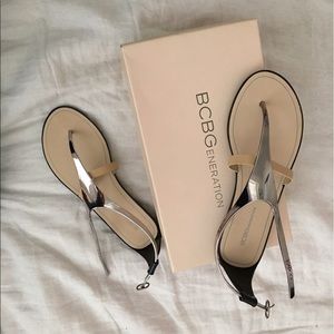 Silver sandals NWOT