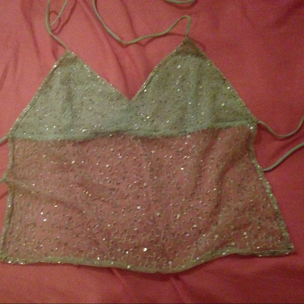 Sequin backless halter top!
