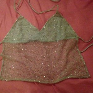 Sequin backless halter top!