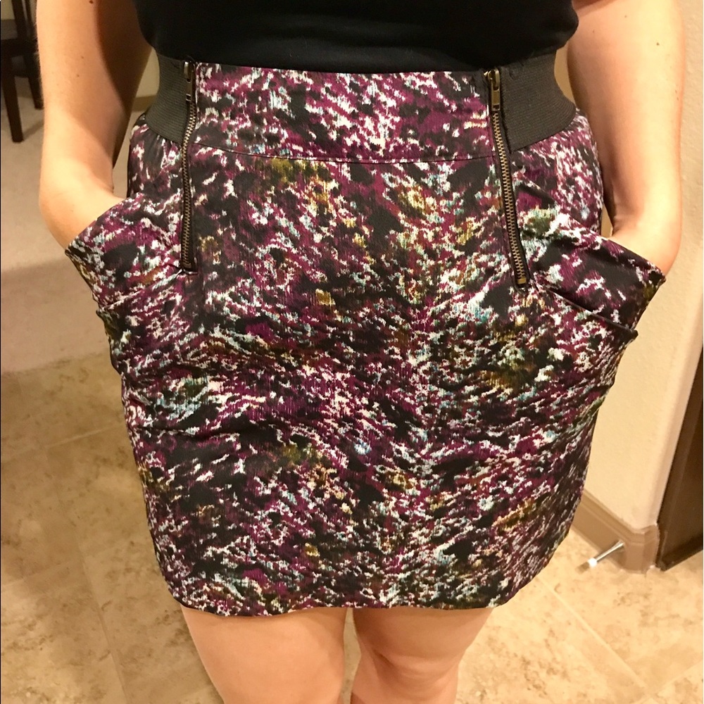 Double Zipper Pattern Skirt