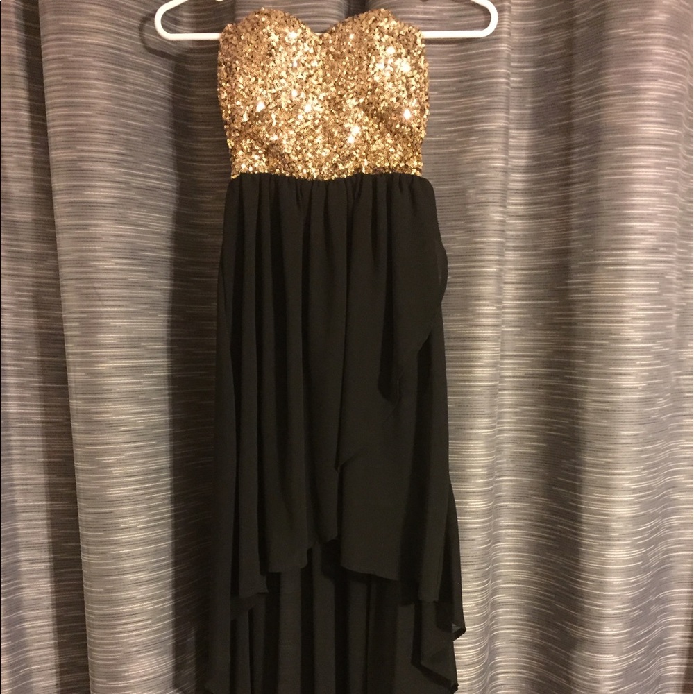 NEW PRICE! Black/gold junior's girls formal dress