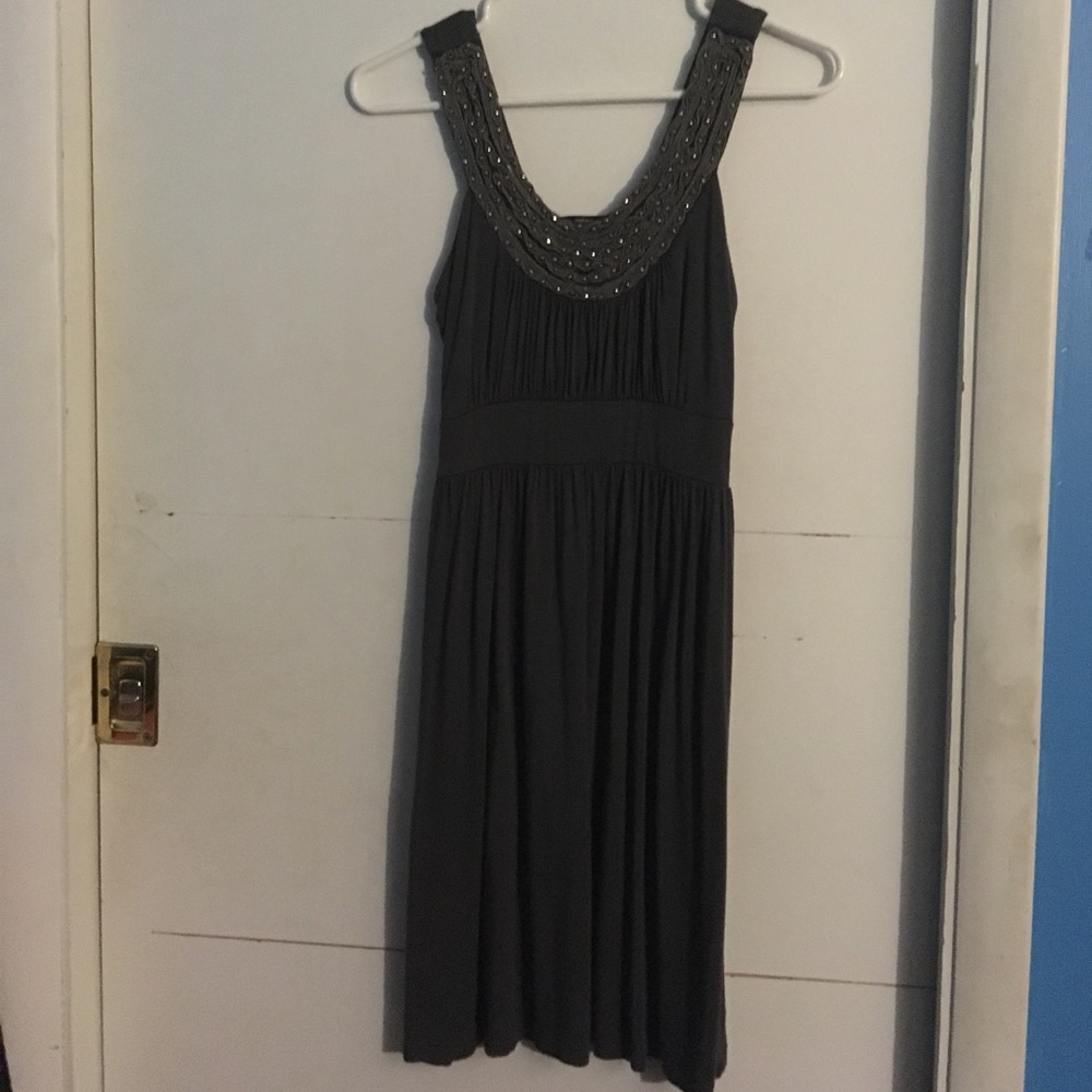 Gray beaded above the knee dress