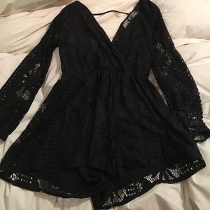 Black lace romper