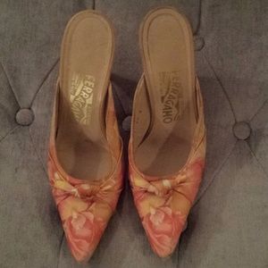 Salvatore Ferragamo floral kitten heels