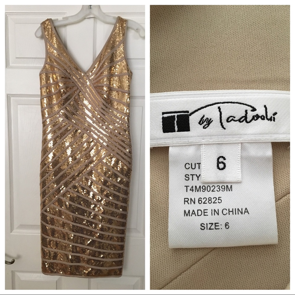 Gold sequin dress