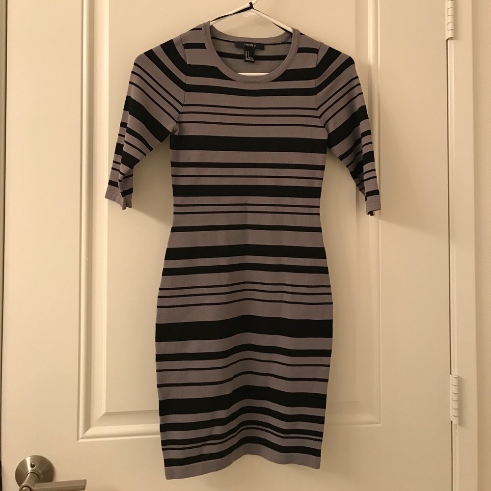 Striped body con dress