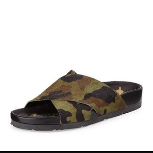 SAM EDELMAN ADORA CALF HAIR CAMO SANDAL  8 S-O!!
