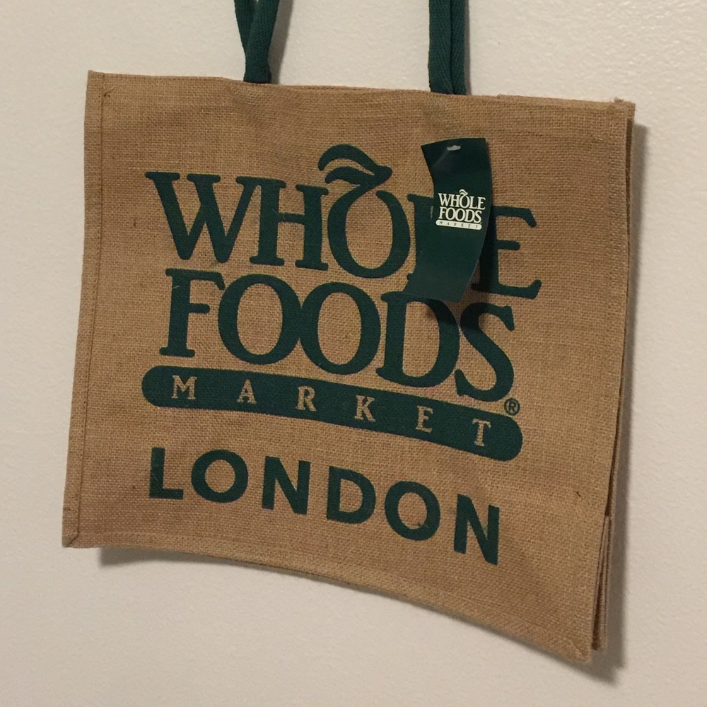 Whole Foods burlap London bag