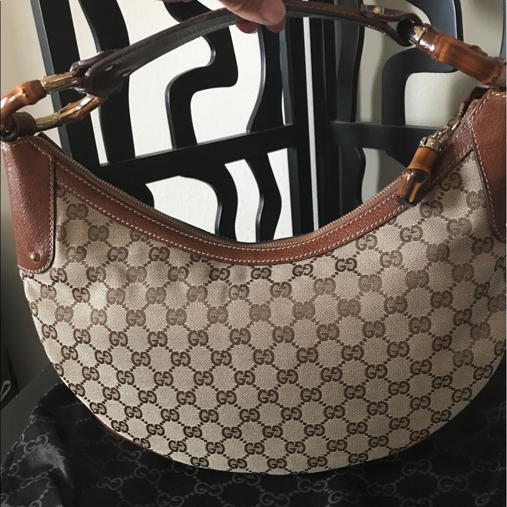 Authentic Gucci bamboo hobo