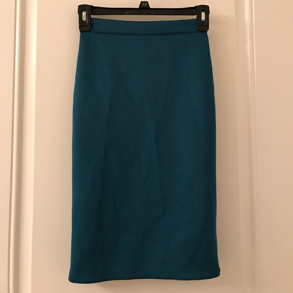 Turquoise pencil skirt