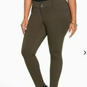 Olive green skinny pants