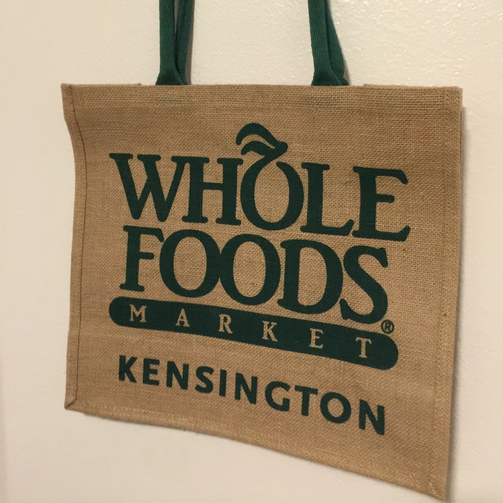 Whole Foods burlap London Kensington bag