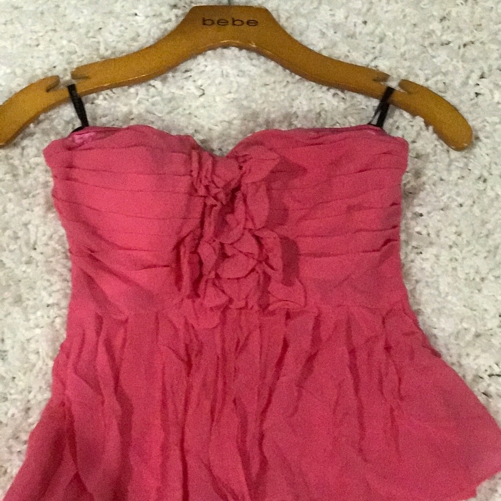 Bebe xxs strapless ruffled top