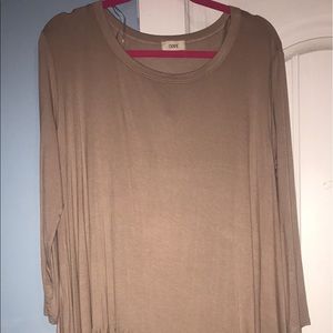 Boutique fringe top taupe