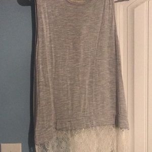 Grey tank top with lace