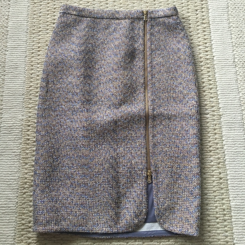 Jcrew zip front pencil skirt in sparkle