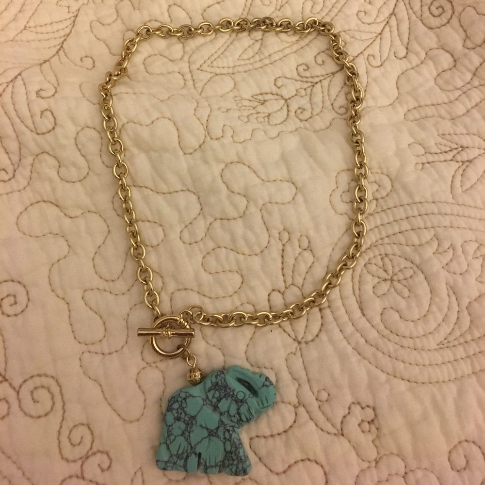 Turquoise elephant necklace